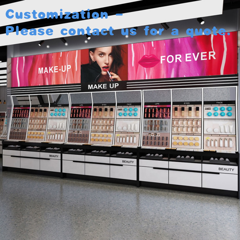 Beauty Makeup Store - Stół do salonu kosmetycznego z półką,