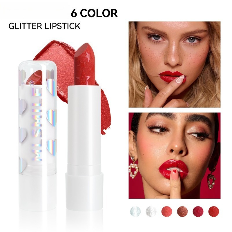 Beauty Makeup Store - Szminka z efektem gwiazd, długotrwała, matowa,