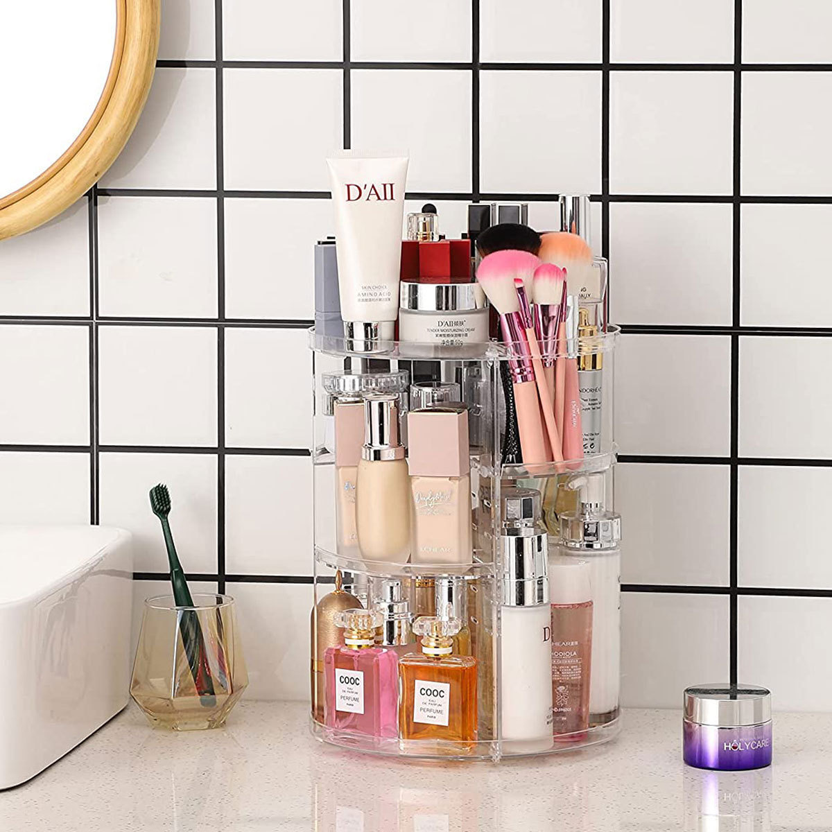 Beauty Makeup Desk - Obrotowy o 360 stopni organizer na