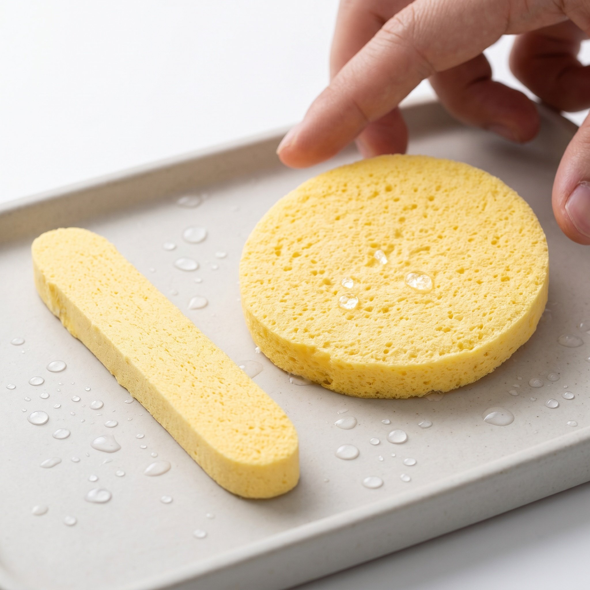 Beauty Makeup Sponge - Okrągła, kompresowana gąbka do makijażu, miękka