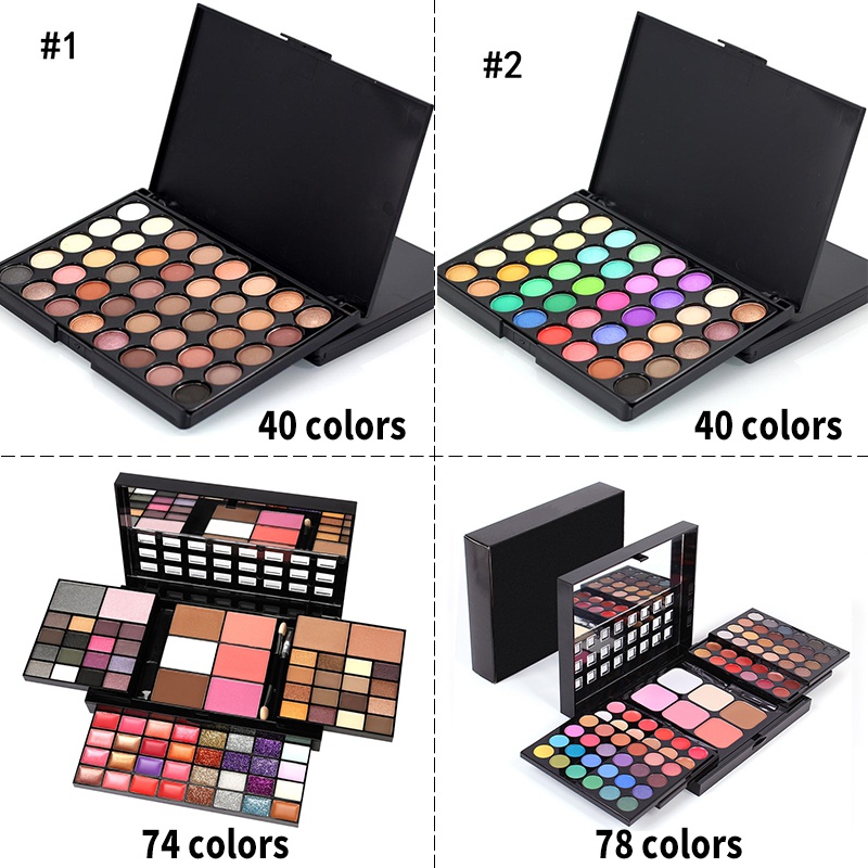 Beauty Book Makeup Kit - 40/74/78 kolorów brokatowa paleta cieni do
