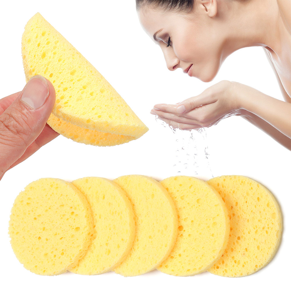 Beauty Makeup Sponge - 10 szt. 6-9cm Żółta Okrągła Gąbka