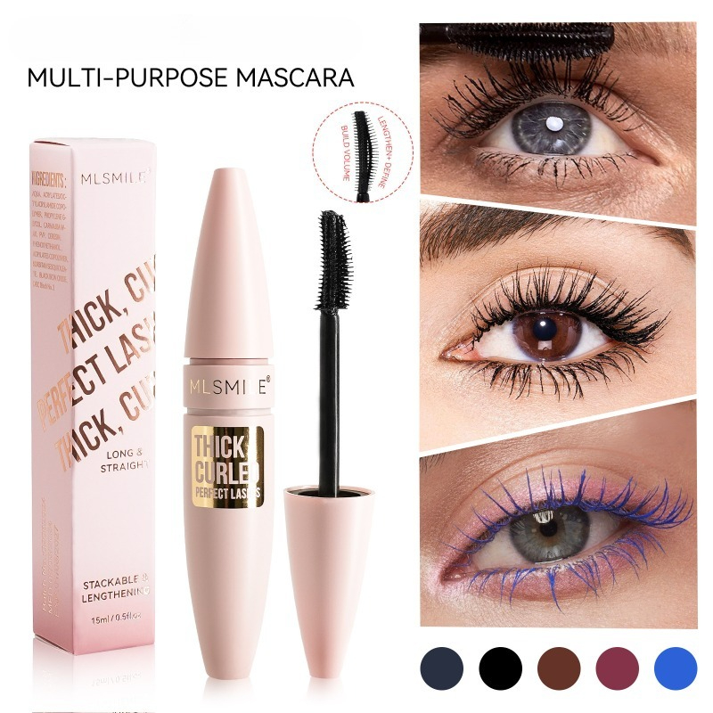 Beauty Makeup Store - Kolorowa maskara czarno-kolorowa, zwiększająca objętość, podkręcająca,