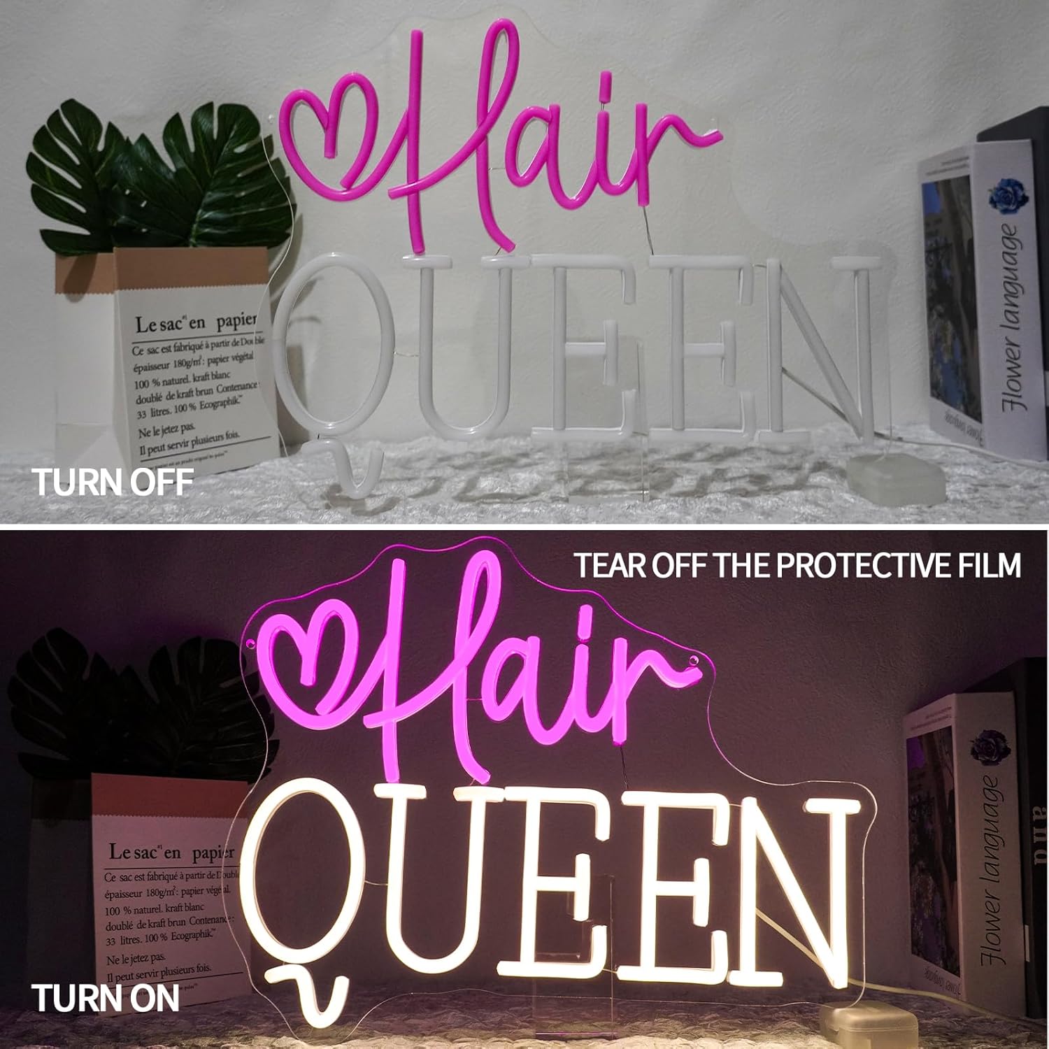 Neonowy szyld Hair Queen, zasi – Beauty Queen Makeup Studio recenzja i cena