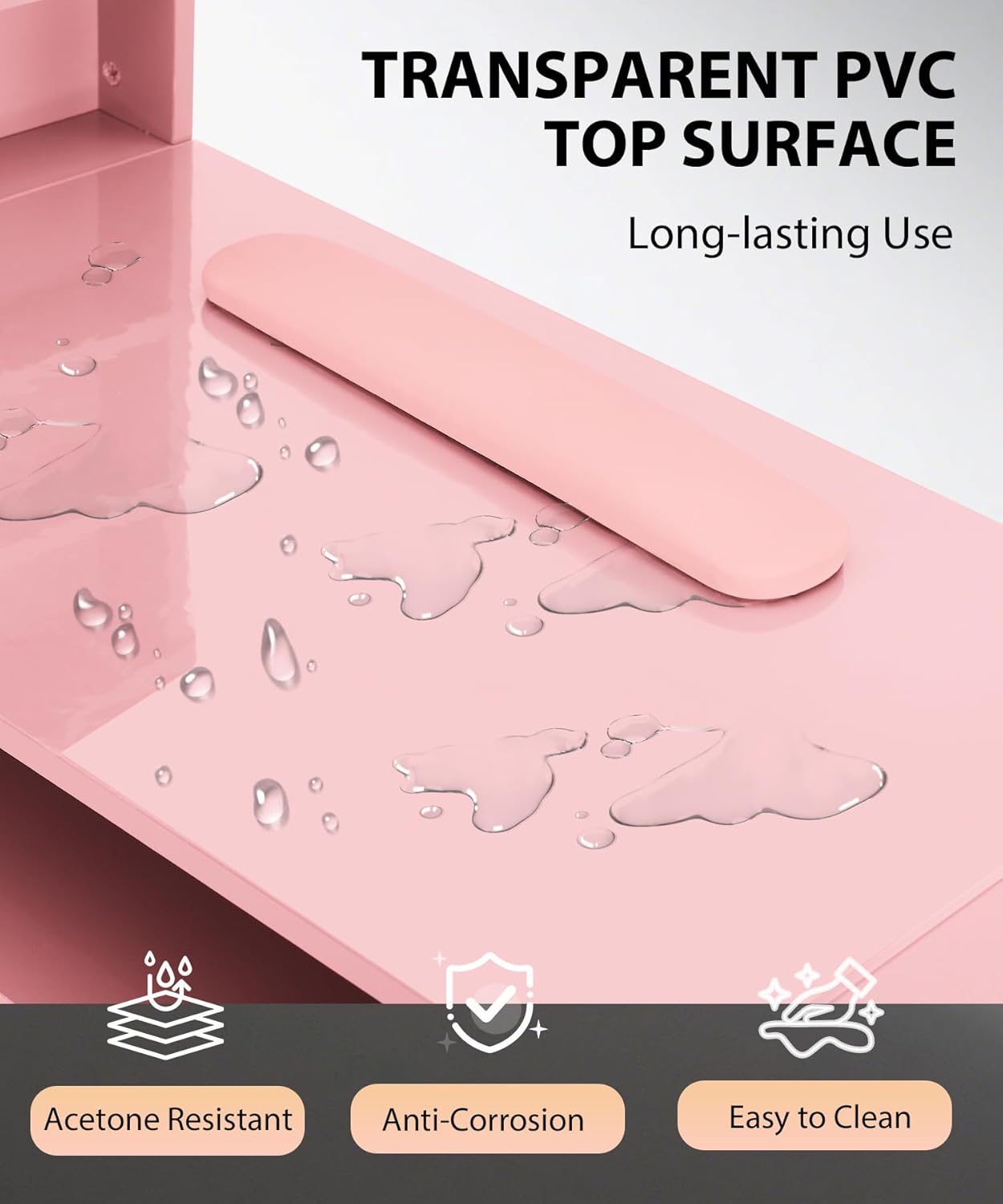 Różowy stolik do paznokci dla  – Beauty Makeup Desk recenzja i cena