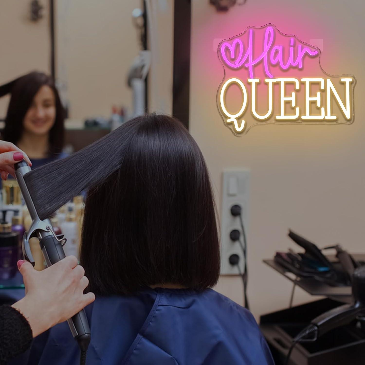 Neonowy znak „Hair Queen” z mo – Beauty Queen Makeup Studio recenzja i cena